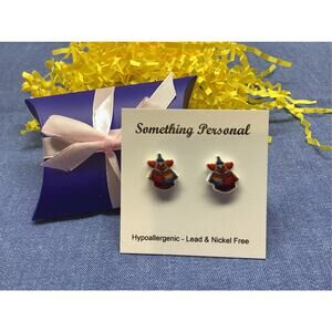 Roly Poly Clown -Toy Store Inspired Post Earrings -- Gift Boxed - Chibi Cute